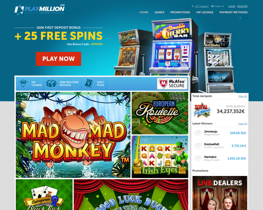 playmillion casino лотерея